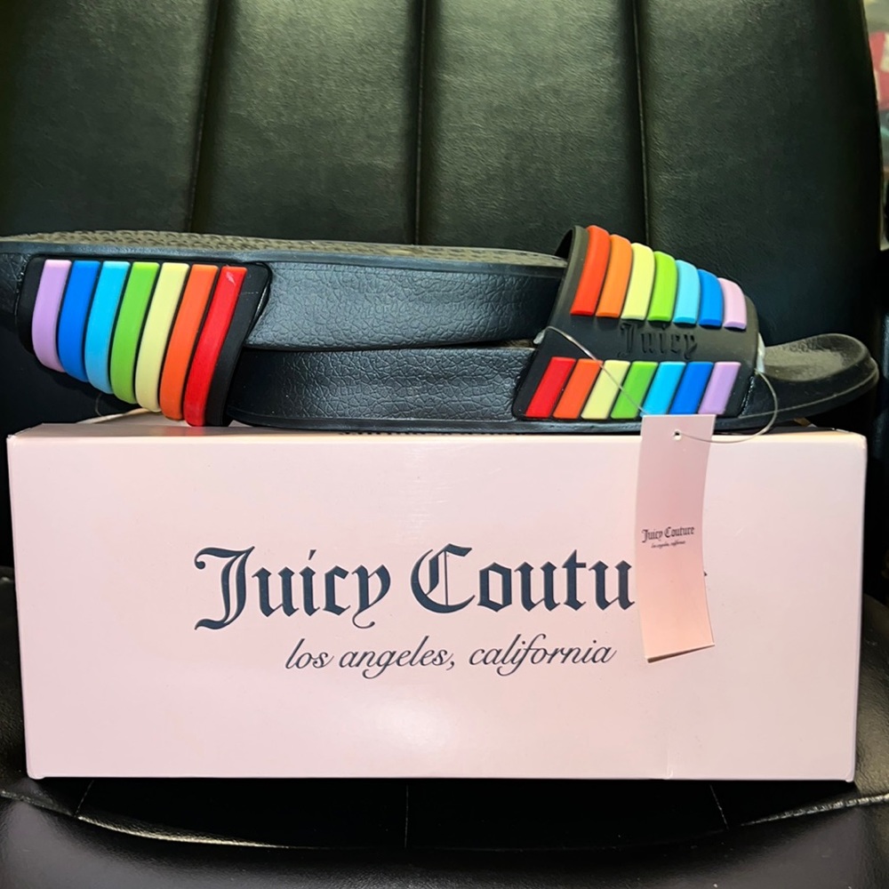NIB - Juicy couture women rainbow slide size 7